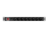 Lanberg PDU-08E-0200-BK 1U Zwart 8 AC-uitgang(en)