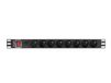 Lanberg PDU-08E-0200-BK 1U Zwart 8 AC-uitgang(en)