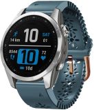 By Qubix Qubix Flower siliconen bandje - 20mm Quickfit - Grijsblauw - Geschikt voor Garmin Fenix 7s/6s/5s / Instinct 2s / Epix Pro Gen 2 (42mm)