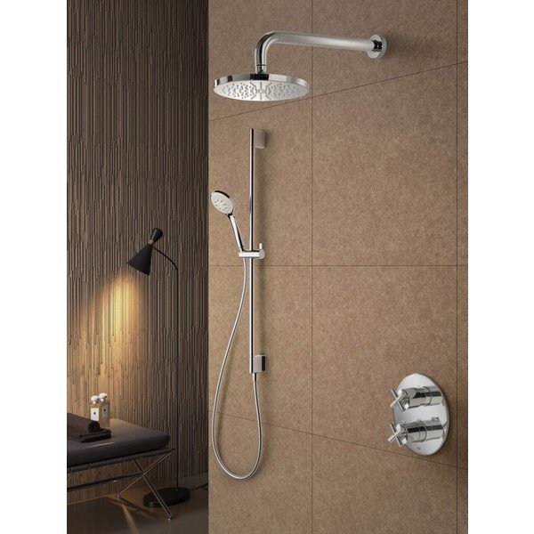 hotbath IBS 3A complete thermostatische douche inbouwset Chap met 2 weg stop omstel chroom 3 standen wandarm 25cm glijstang IBS3ACR-3s-W-M105-M305