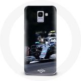 Maniacase Samsung Galaxy A8 2018 Hoesje Formule 1 Valtteri Bottas F1 racer zwart