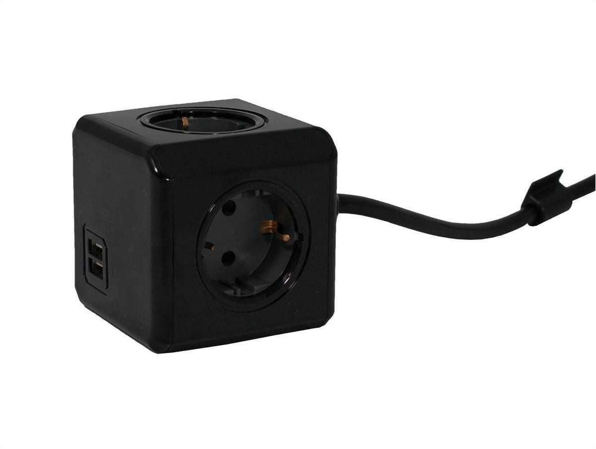 DesignNest PowerCube Extended Duo USB - Zwart/Grijs - Limited Edition