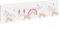 Merkloos Relaxdays Kinderkapstok - 38 cm - 4 haken - grijs-rood