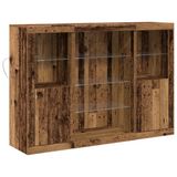 vidaXL LED Dressoir Oudhout 142,5 x 37 x 100 cm Bewerkt hout