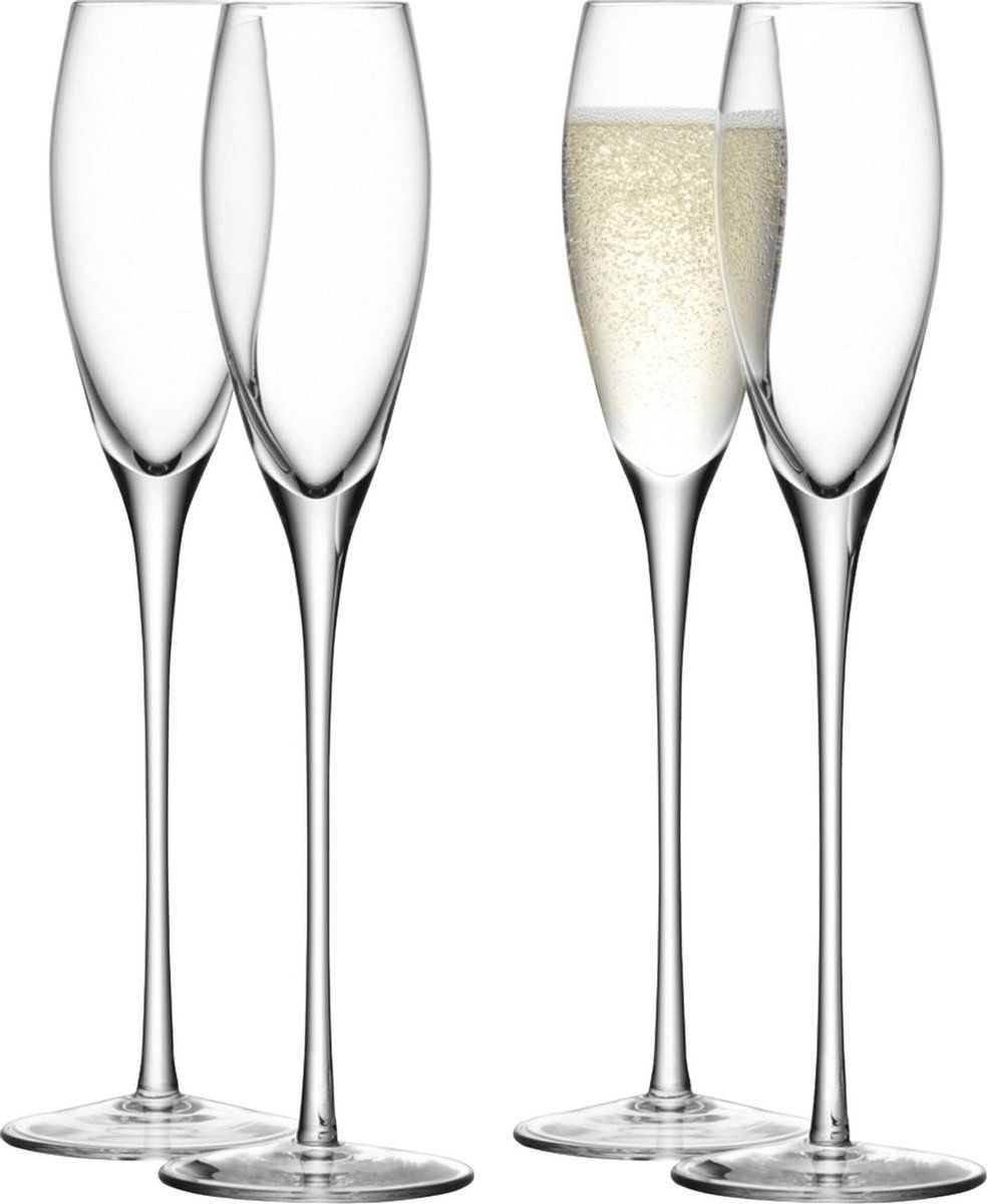 LSA International L.S.A. Wine Drinken Champagneflutes - 200 ml - Set van 4 Glazen