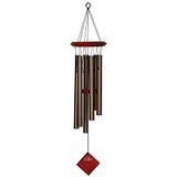 Woodstock Chimes Pluto windgong voor buiten, 68 cm, bronskleurig, klein, licht en luchtig geluid, voor tuin-, terras- en veranda-decoratie, Encore Collectie DCB27
