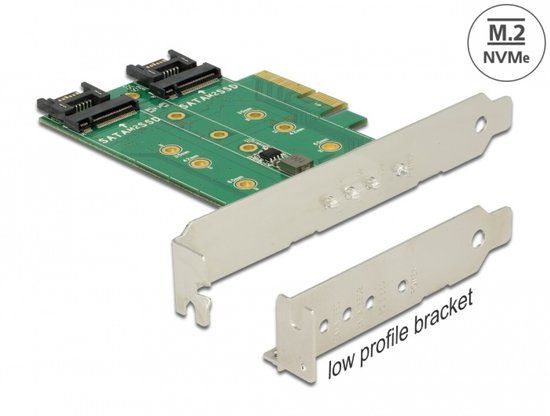 Delock PCI Express Card > 3 x M.2 Slot - Low Profile Form Factor
