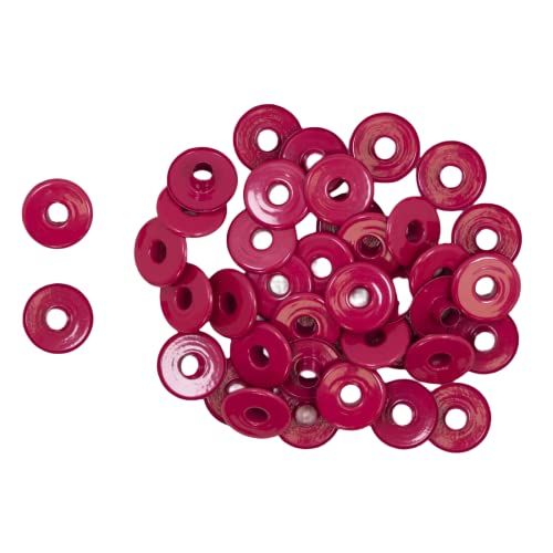 Craftelier - Verpakking met 40 ogen voor kaarten, scrapbooking en andere knutselwerkjes, geschikt voor Eva-rubber, tags of albumdeksels, buitendiameter: 13 mm, bordeauxrood