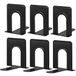 HappyHapi Boekensteunen, metalen boekensteun voor planken, antislip boekeneinde om boeken vast te houden, zwarte boekenstopper/houder voor kantoor, thuis, keuken, 5,7 x 4,9 x 16,5 cm, 3 paar (6 stuks,