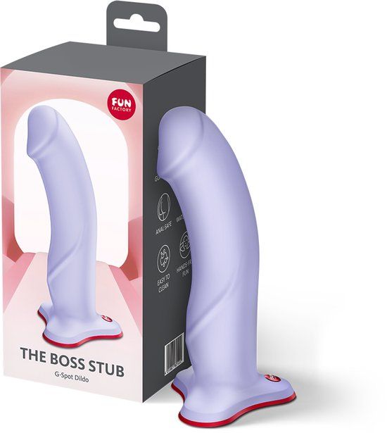 Fun Factory The Boss Stub | dildo | Strap-On & zuignapvoet | 18,2 cm lengte | ergonomische siliconen dildo | anaal & G-spot geschikt | waterdicht