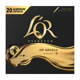 L'Or Espresso Café Or Absolu – intensiteit 9 – 20 capsules d'aluminium, compatible avec les machines Nespresso