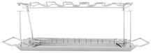 Kipvleugelhouder met 14 vakken - RVS kipvleugelstandaard - Opvangbak - Opvouwbaar - Geschikt voor barbecue/picknick - Afmetingen 350 x 145 x 115 mm - Barbecue rooster