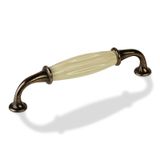 SOTECH Poignée de meuble META Entraxe 128 mm Bronze aspect / crème Poignée en porcelaine