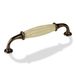 SOTECH Poignée de meuble META Entraxe 128 mm Bronze aspect / crème Poignée en porcelaine