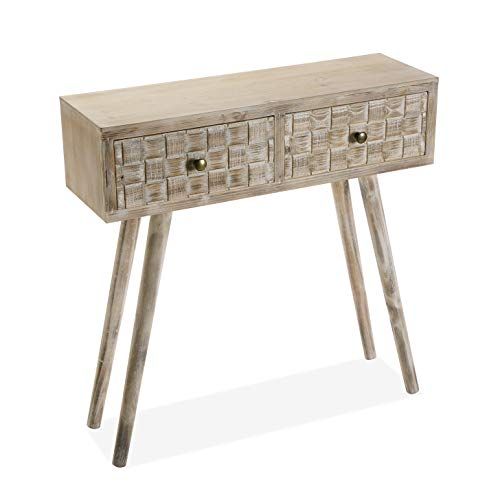 Versa Consoletafel voor entree - grenenhout - bruin - 81,5 x 25 x 80 cm