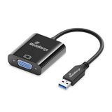 MediaRange USB-A 3.0 naar VGA (HD15) videoconverter, 20 cm, zwart
