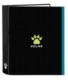 Safta Kelme Iron Ringband met 4 ringen, ideaal voor kinderen van verschillende leeftijden, comfortabel en veelzijdig, kwaliteit en duurzaamheid, 27 x 6 x 33 cm, Zwart, M, Casual
