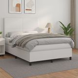 Maison Exclusive - Lit boxspring avec matelas, blanc, 140 x 190 cm, similicuir