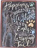 La Finesse Decoratieve Hangende Beschilderde Metalen Muur Plaque/Teken, Happiness Begins with…