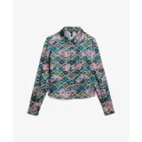 Superdry Dames transparante glinsterende blouse met lange mouwen