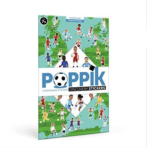 Poppik DIS013 Discovery Sticker Voetbal. voor kinderen 4 jaar en boven-Fun, educatieve poster kit