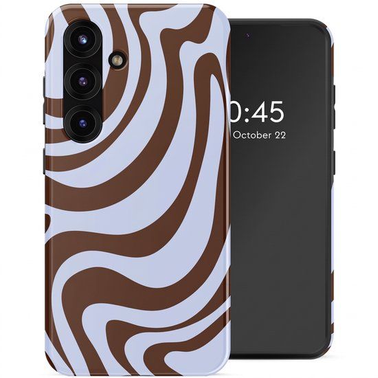 Selencia Hoesje - Geschikt voor Samsung Galaxy S25 FE - Backcover - Dream Swirl Chocolate
