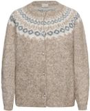 KAFFE CURVE KAFFE Damesvest Bettany Lange Mouw Katoen Gemengd Beige XL