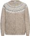 KAFFE CURVE KAFFE Damesvest Bettany Lange Mouw Katoen Gemengd Beige XL
