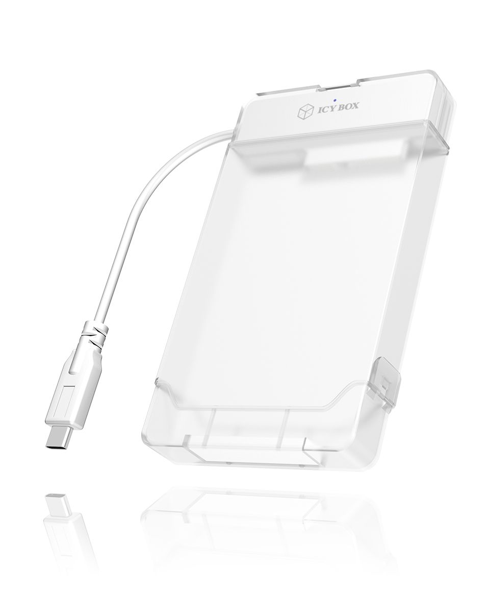 ICY BOX IB-AC703-C HDD-/SSD-behuizing Doorschijnend, Wit 2.5"