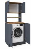 Roomart ATLANTIC-I Wasmachine Ombouwkast 70x180 cm - Antraciet Eiken
