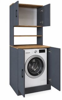 Roomart ATLANTIC-I Wasmachine Ombouwkast 70x180 cm - Antraciet Eiken