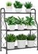 Unyqoos® Ruime en stijlvolle plantenstandaard met drie niveaus voor binnen en buiten