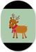 MuchoWow Muurovaal - Wanddecoratie - Rendier - Kerst - Groen - 60x90 cm - Ovaal - Forex