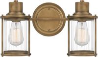 Quoizel LED Badkamerarmatuur Riggs | 2X E27 Max 40W | IP44 | Weathered Brass