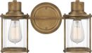 Quoizel LED Badkamerarmatuur Riggs | 2X E27 Max 40W | IP44 | Weathered Brass