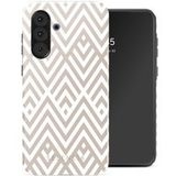 Selencia Vivid Backcover voor de Samsung Galaxy A36 / A56 - Beige Zigzag