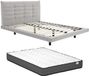 Vente-unique Bedframe stof grijs 180 x 200 cm