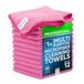 Microfiber Wholesale 12" x 12" MW Pro Multi-Surface Reinigingsdoeken | Roze - 12 Pack