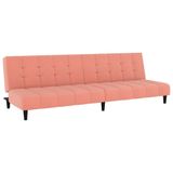 VidaXL Slaapbank 2-zits fluweel roze