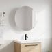 Maison Exclusive Armoire de salle de bain exclusive avec miroir rond et éclairage LED, dimensions : 54 x 54 x 17,5 cm