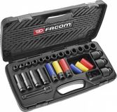 FACOM NS.550BPB jeu de 23 douilles à choc courtes et longues 1/2" 10-32 mm