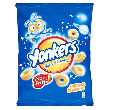 Vedochiaro Yonkers Maïssnacks met Kaassnijpers, 6 x 8 x 120 g Portiezakjes Kaaschips