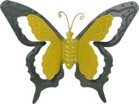 Mega Collections Tuindecoratie Vlinder - Metaal - Groen - 24 x 18 cm