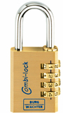 BURG-WÄCHTER Combi 80 Combination Lock - Brass - 4 Digit - 5 Pack