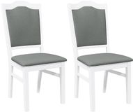 vidaXL Eetkamerstoelen met kussens 2 stuks wit massief hout rubber