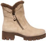 Gabor Enkellaarsjes Dames Beige Suède Blokhak Ritssluiting 40