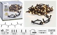 KerstXL 10 meter Kerstverlichting 100 LED lampjes - starterset - warm wit