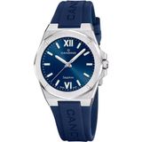 Candino C4777/3 Polshorloge Dames Blauw Leer Staal Saffierglas Quartz Analoog
