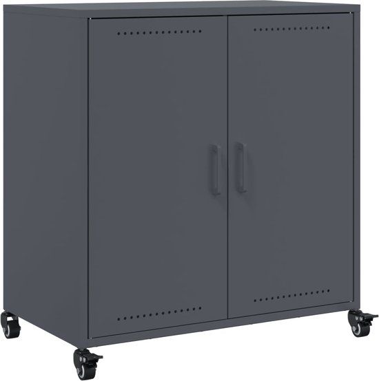vidaXL Dressoir 68x39x72 cm staal antracietkleurig