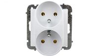 Sentia Dubbele stopcontact met/u 16A IP20 wit 1443-10